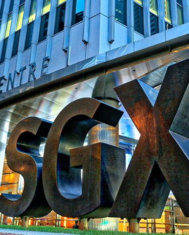 SGX sign outside the Singapore Exchange Centre
